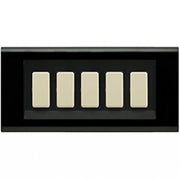 Placca nera feb 2585/n 5 posti per magic ticino o compatibili