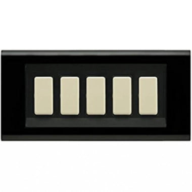 Placca nera feb 2585/n 5 posti per magic ticino o compatibili