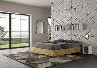 Letto Matrimoniale 160x190 cm con Rete e Contenitore Nuamo Quercia