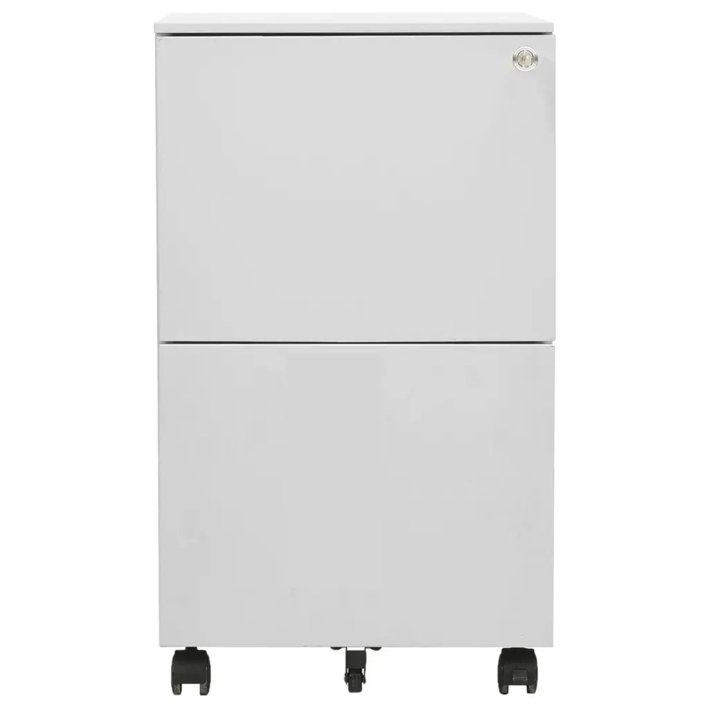 Schedario Mobile Grigio Chiaro 39x45x67 cm in Acciaio 335975