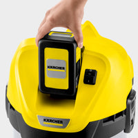 KARCHER Bidone aspiratutto solido liquidi a batteria WD 3 Battery Premium - Potenza allacciata: 300 W - Capacità vano raccolta: 17 l - Materiale vano di raccolta: Acciaio inox 