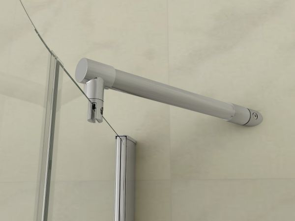 Box doccia Cristallo 8 mm - Semicircolare doppio battente (trasparente) - Misura: 80 x 80 x h195 (raggio 55cm) 