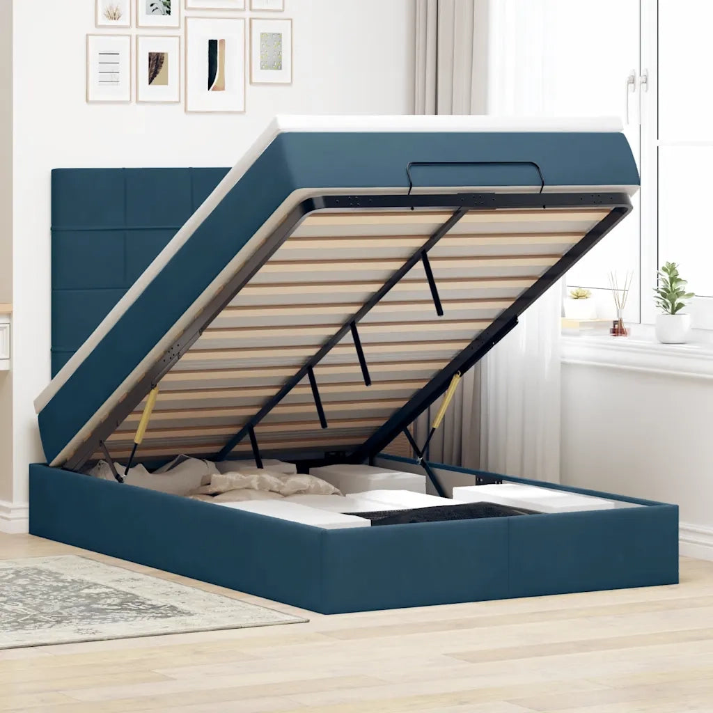 vidaXL Struttura Letto Pouf con Materassi 120x190 cm Velluto