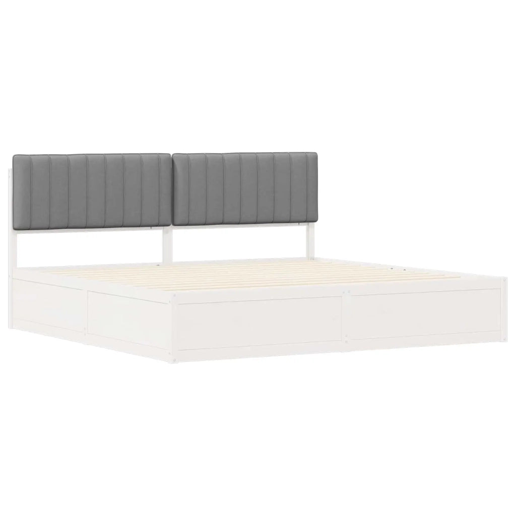Letto con Testiera Rivestita Grigio chiaro 200 x 200 cm 3398213