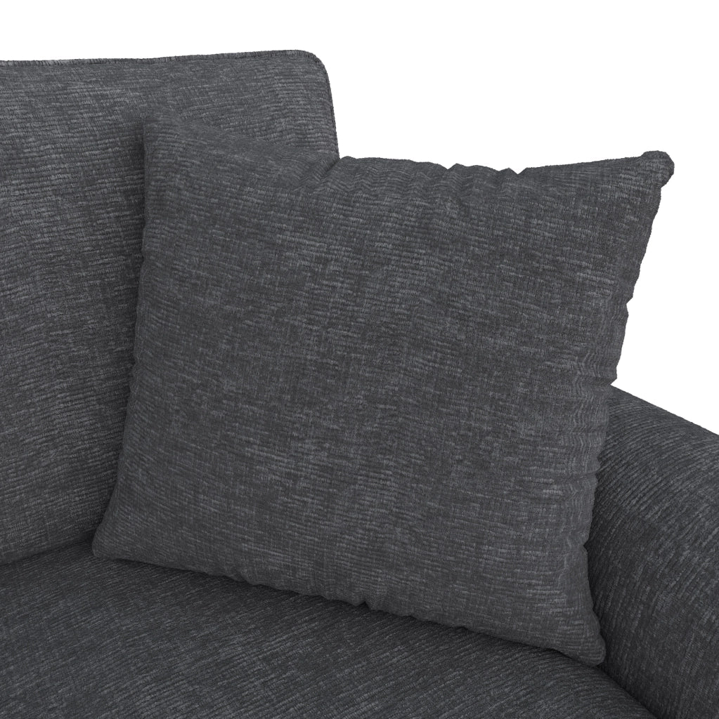 Divano a U in ciniglia grigio con vano contenitore, 280x137x84 cm