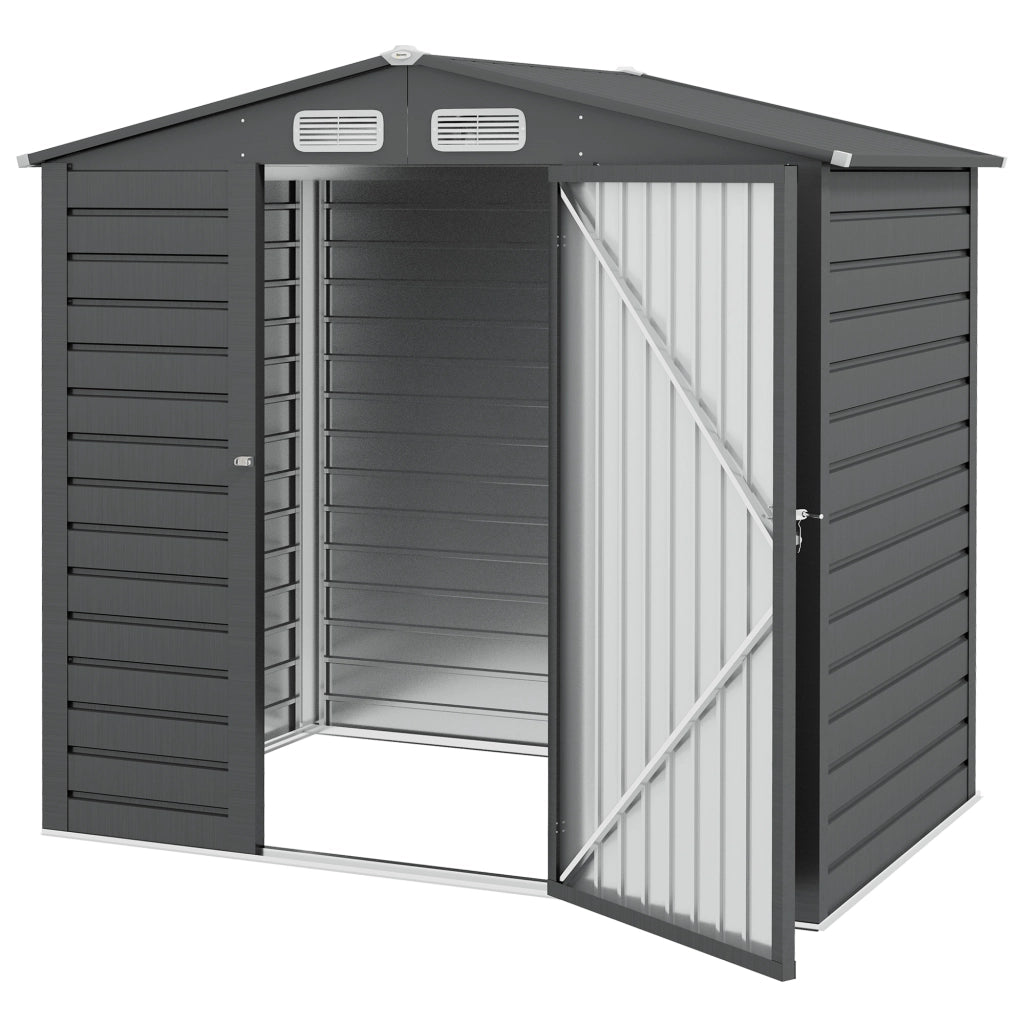 Casetta da Giardino ¨C zephmum ¨C Grigio Acciaio 190x131x188 cm