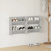 Scarpiere a Muro Grigio Cemento 2 pz 60x18x60 cm in Truciolato