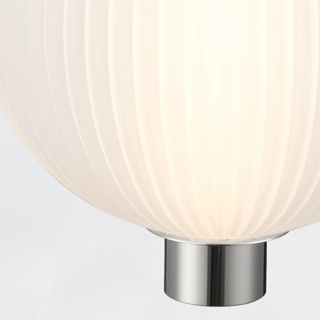 Sospensione Quintiesse Palmas sfera bianca nichel LED 12W