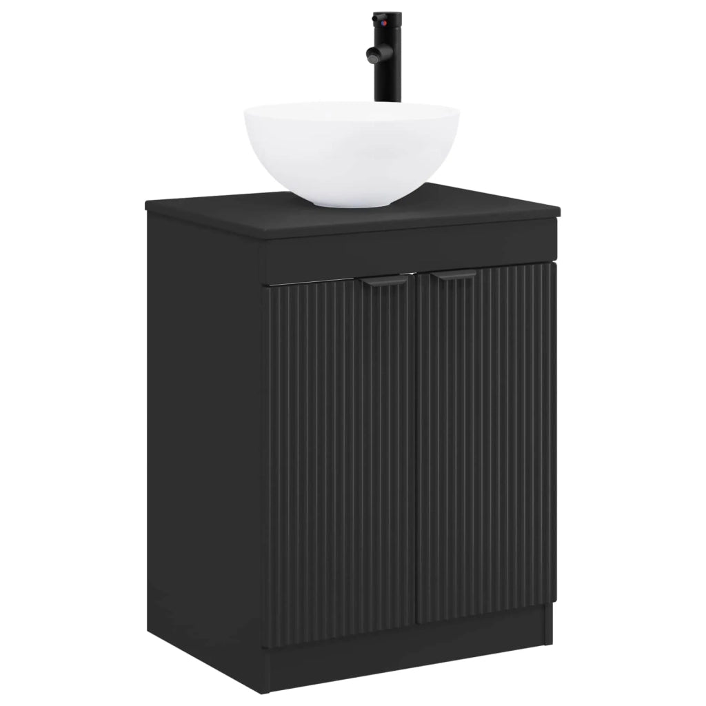 Set di mobili per il bagno Nero Legno ingegnerizzato 3404205
