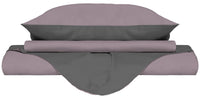 Copripiumino Singolo con Sacco e Federe Doubleface Rosa Antico/Fumo