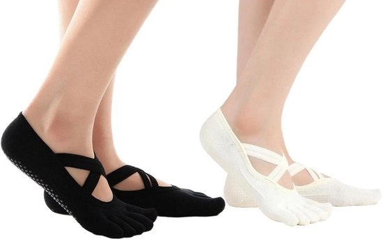 Yoga calze per donne - calze antiscivolo a cinque dita - calze per Pilates - calze per pavimento - adatte per Pilates, balletto, danza, piedi nudi 

o alternativamente: 

Calze yoga per donne - antiscivolo - a cinque dita - per Pilates e danza