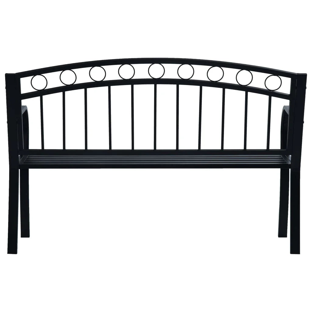 Panca da giardino arredo da esterno terrazza 125 cm acciaio nero 02_0011232