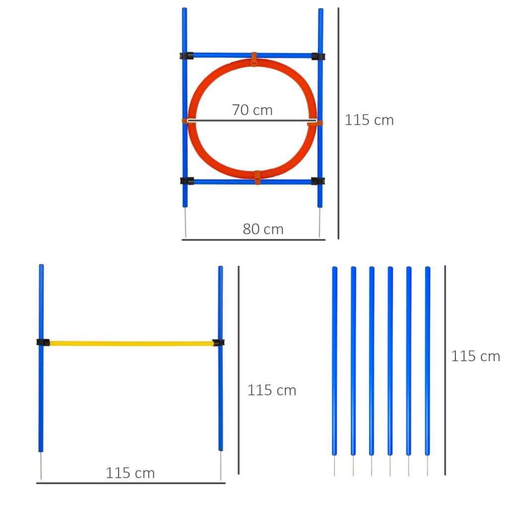 Set Agility per Cani ¨C Minimal ¨C Blu Giallo Rosso
