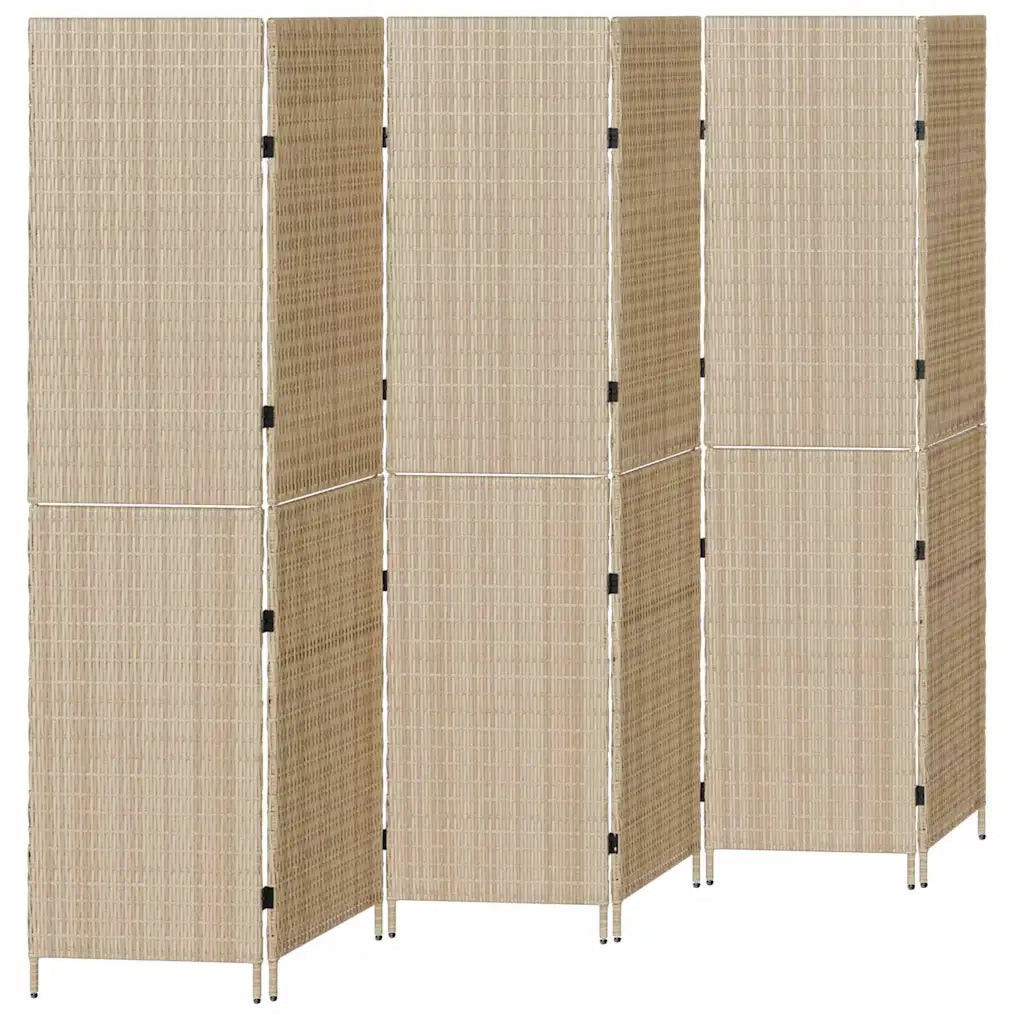 Divider per stanze | Paravento | Divisorio Ambienti Beige 292 x 180 cm polyrattan