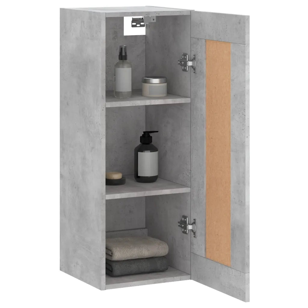 Mobile a Parete Grigio Cemento 34,5x34x90 cm Legno Multistrato 830520