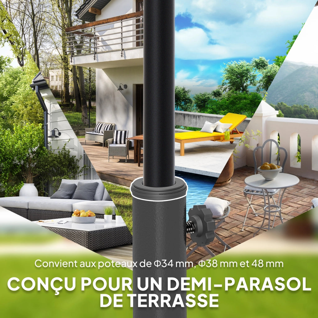 Base per Parasole 9 kg in Resina per Mastro 32, 38, 48 mm ¨C Zephmum ¨C Nero 49x31x33 cm