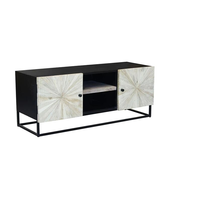 PORTA TV STANFORD IN LEGNO CON DECORO 140 X 46 X H 56 CM