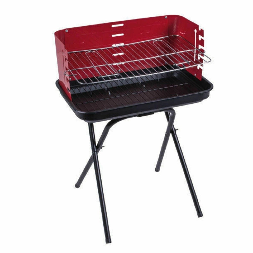 Trade Shop - Barbecue Portatile Da Viaggio A Carbonella Rettangolare Richiudibile Con Griglia -