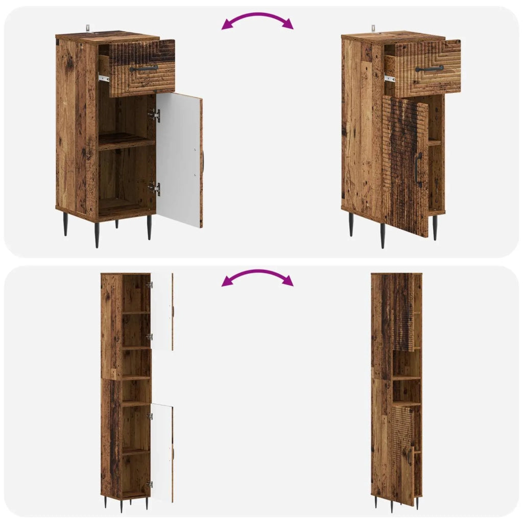 Set di armadietti da bagno in 3 pezzi HAARLEM 3417862