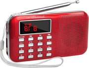 Radio FM AM MP3 con Lampada da Tasca e Batteria Ricaricabile - Rosso - PR11