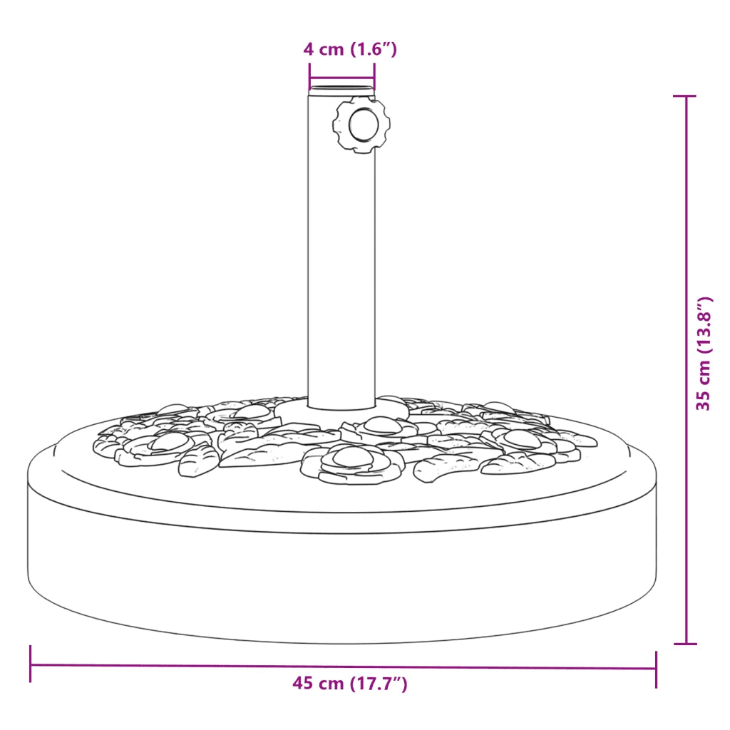 Base per Ombrellone per Pali ?38/48 mm 25 kg Rotonda CFW5039054