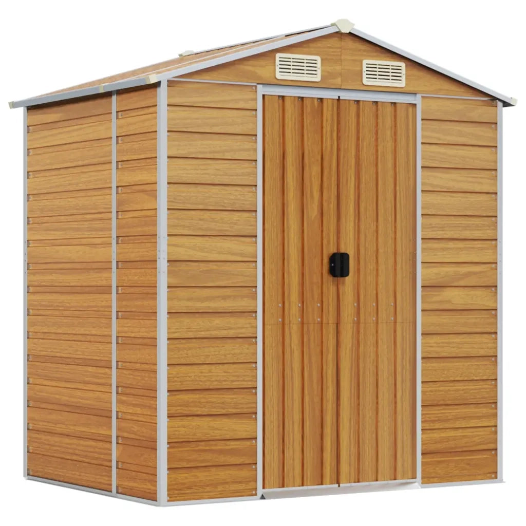 Capanno Giardino Marrone Chiaro 191x130x198cm Acciaio Zincatocod mxl 122412