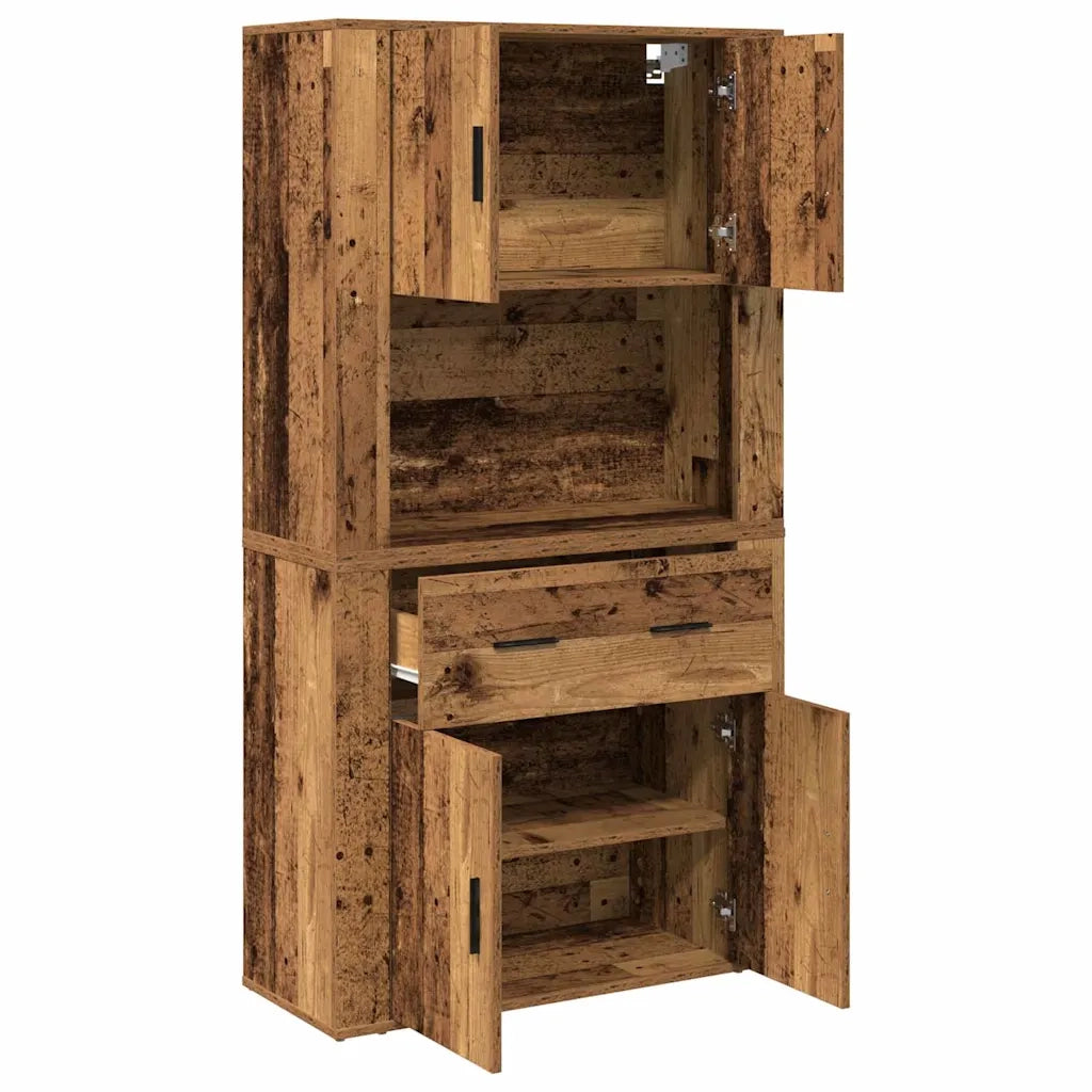 Credenza | Highboard Legno vecchio 80 x 33 x 150 cm Legno multistrato