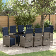 Set da Pranzo per Giardino con cuscino 9 pcs Grigio polyrattan 3380364