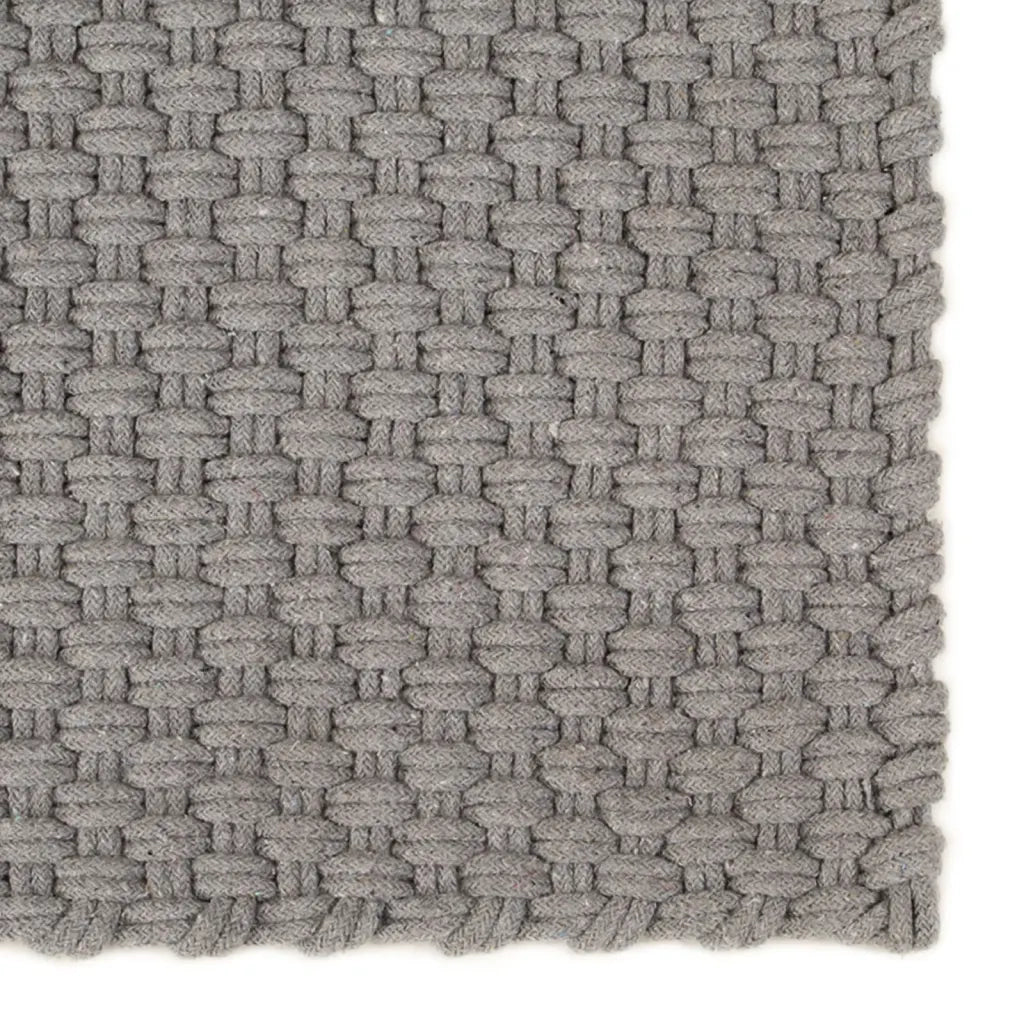 Tappeto del soggiorno | Tappeto Rettangolare Grigio 160x230 cm in Cotone