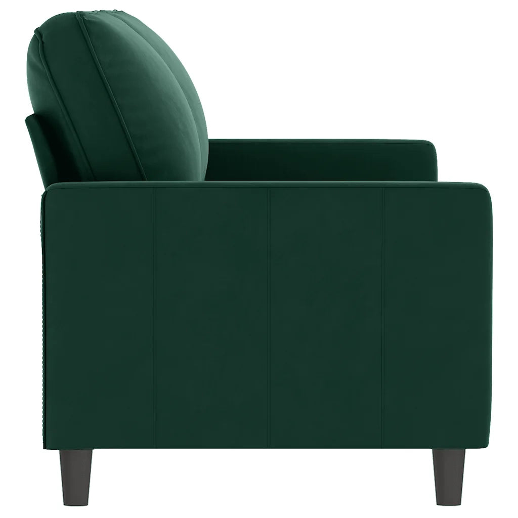 Divano a 2 Posti Verde Scuro 140 cm in Velluto 359201