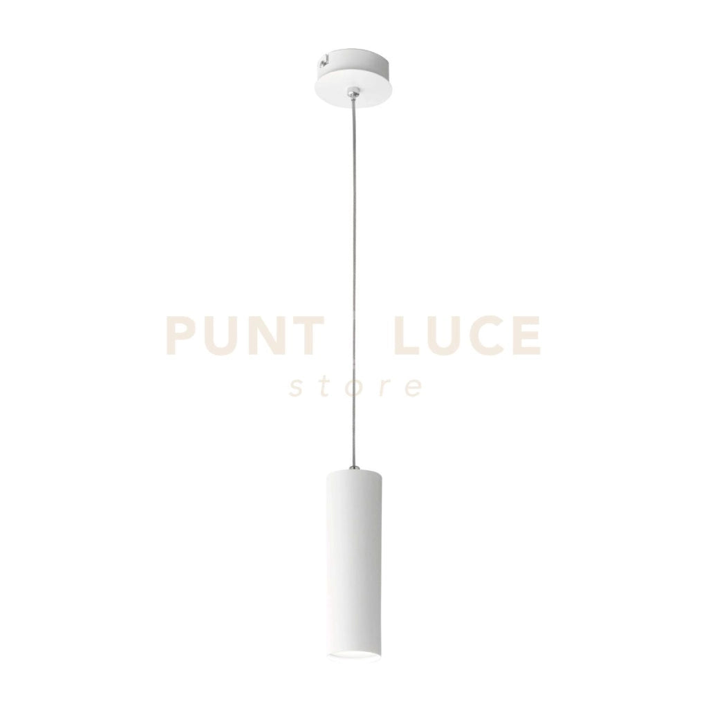 GSO001C- LAMPADA A SOSPENSIONE BIANCA IN ALLUMINIO 1 LUCE LED 3000K 1280LM 16W D.6,5X20CM