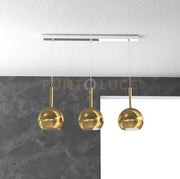 SOSP. CROMO RETTANGOLARE 3 LUCI VETRI TUTTI PICCOLO ORO 1155CR-S3 RP-OR