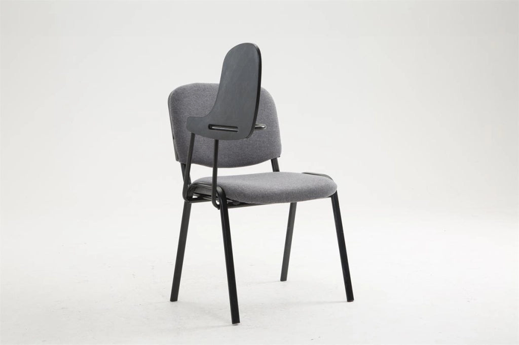 Sedia Ken in tessuto con tavolino ribaltabile grigio