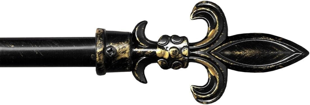 Bastone Tenda Ferro Estendibile 120-210 A Muro Asta Scorritenda Anelli Staffe Viti Nero-Oro