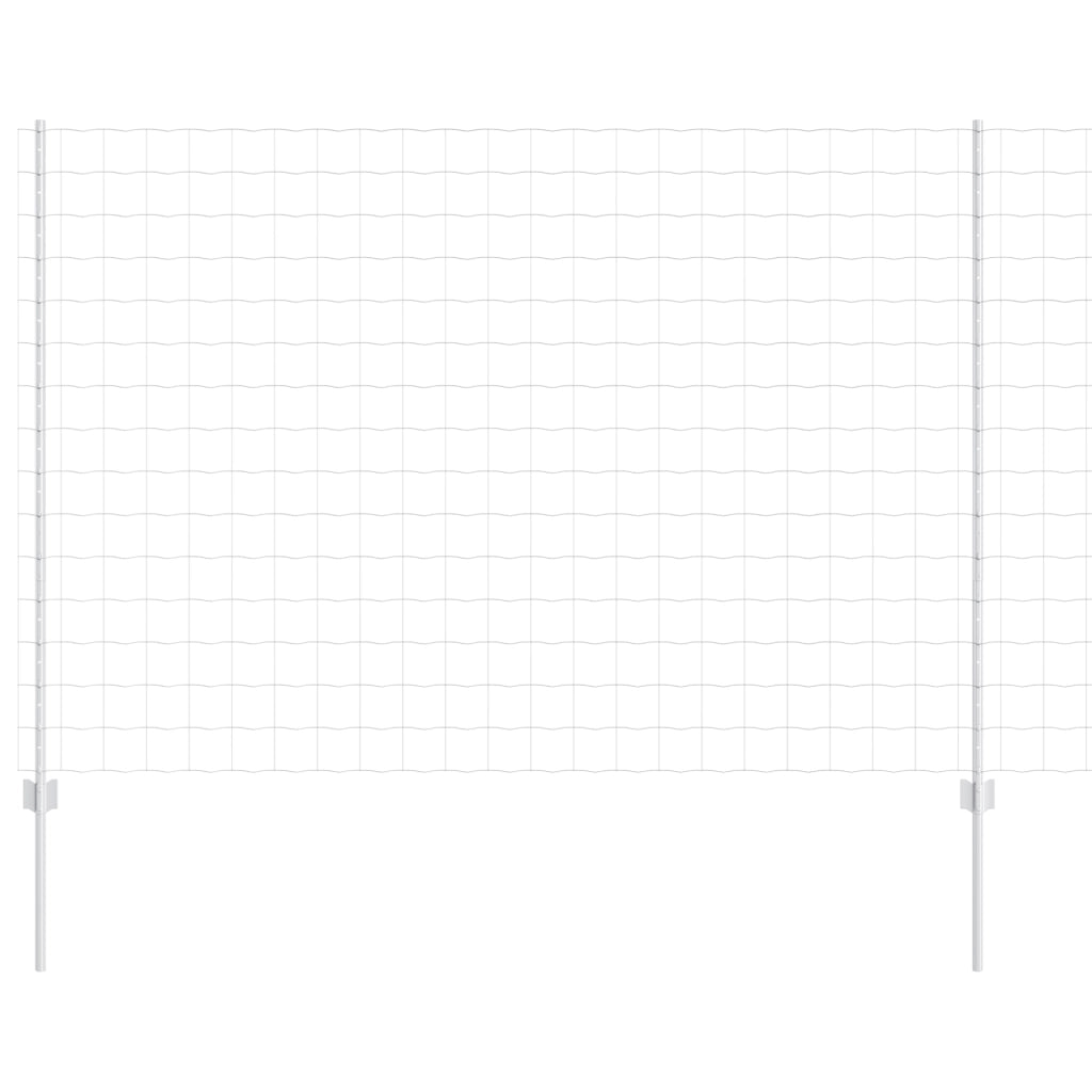 Recinzione Euro con 10 Post Silver 1,5x10 m Acciaio