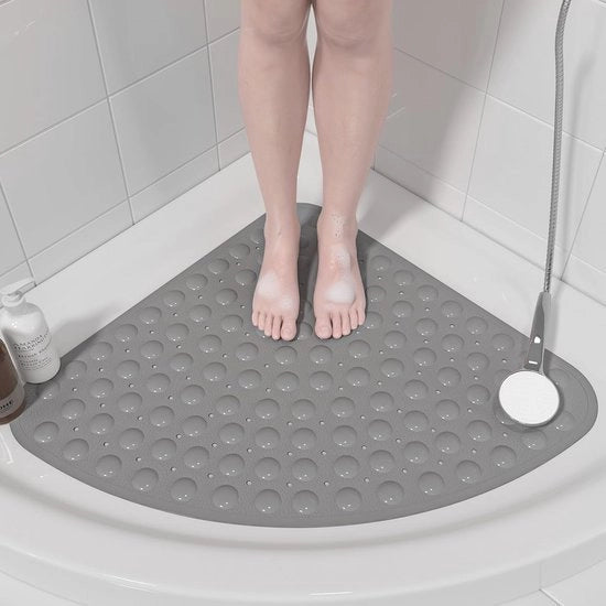 Pavimento Angolare con Funzione Antiscivolo e Antimuffa - 70 x 70 cm (Grigio)
