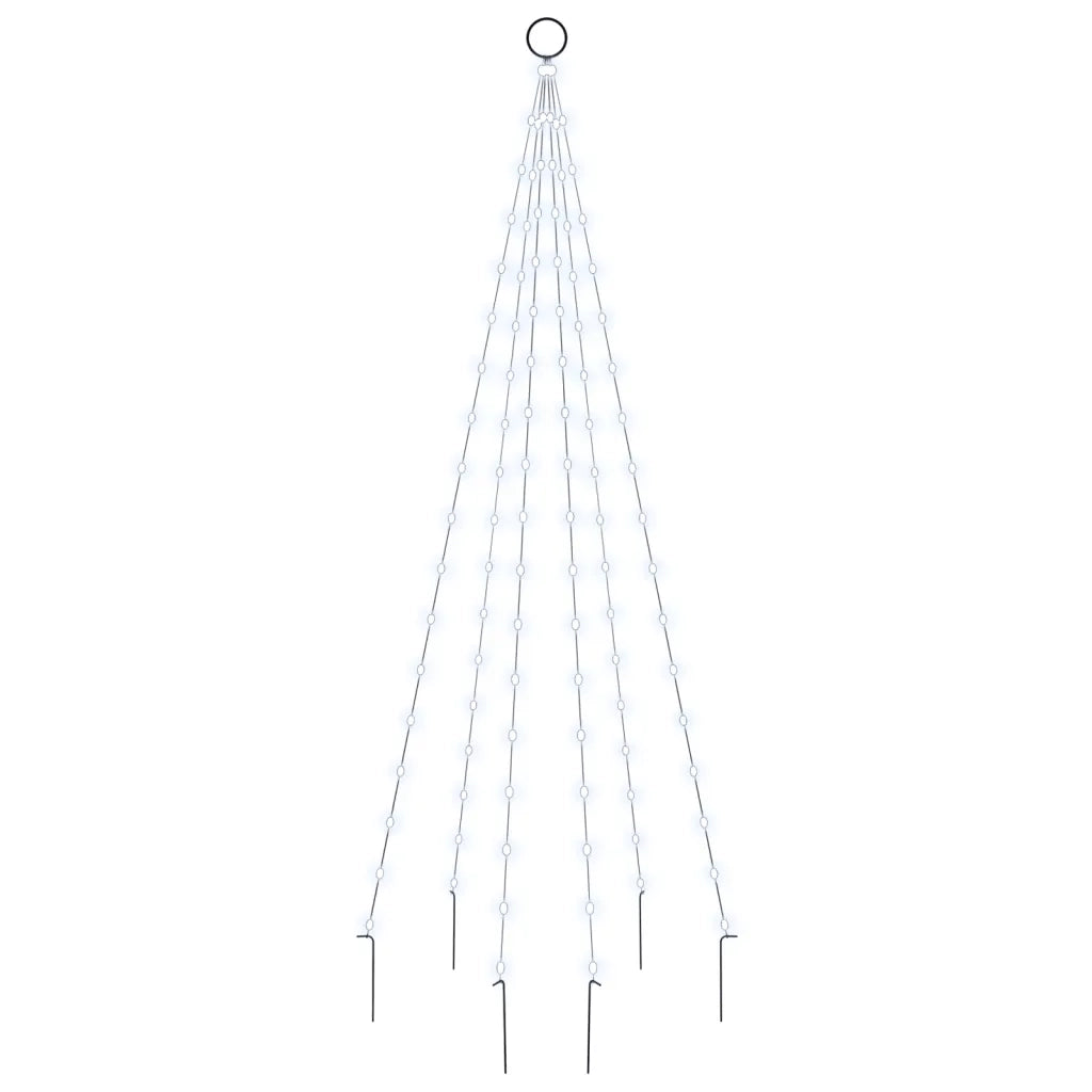 Albero di Natale Pennone Bianco Freddo 108 LED 180 cm
