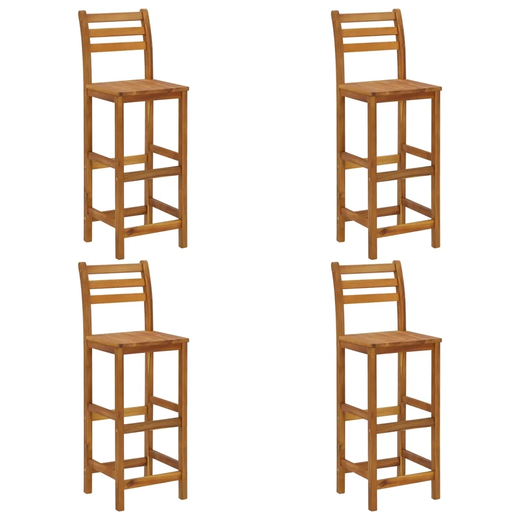 Set da Bar per Giardino 5 pz in Legno Massello di Acacia