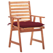 Sedie da Pranzo da Esterni con Cuscini 3 pz Massello di Acacia 3064371