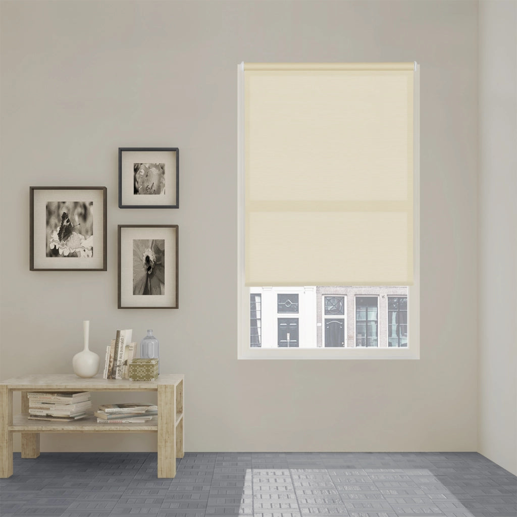 VIEWTEX Tenda a rullo Easy Fix Traslucida Ecofuture (100% tessuto riciclato) Ivory 60 X 190cm - Made in Europe - 5 anni di garanzia
