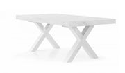 Tavolo rettangolare allungabile tinta bianco consumato naturale 180x100x77