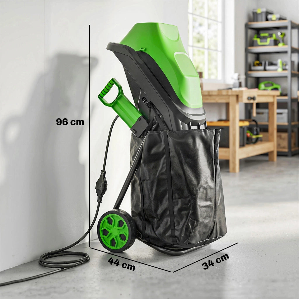 Trituratore da Giardino Elettrico ¨C zephmum ¨C Verde 2500W ?44mm 45L