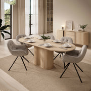 Kasota, Tavolo Allungabile 8 Posti, 180x90x76h cm Marrone Rovere