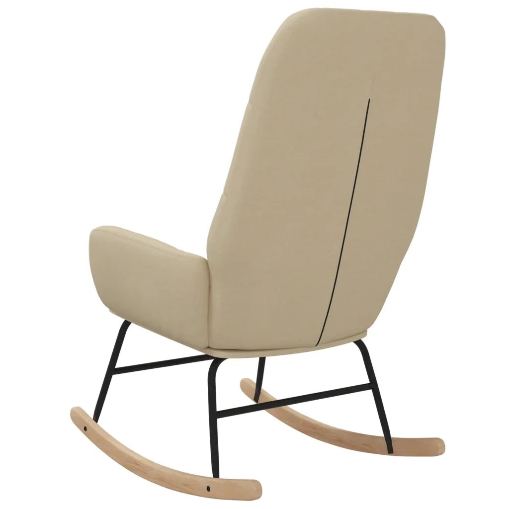 Sedia a Dondolo Crema in Tessuto 341255