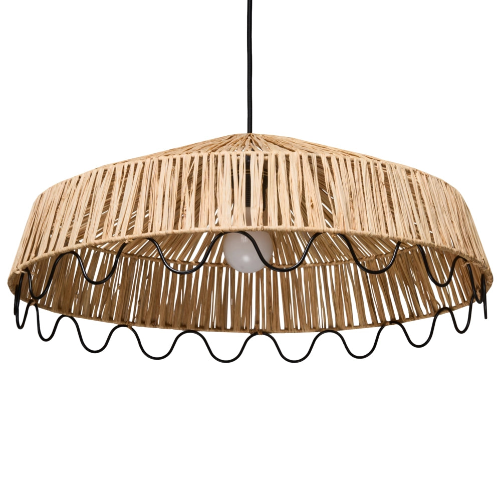 Lampada a sospensione in rattan e rafia naturale Lampada da soffitto Sala da pranzo Soggiorno Stile boho Tessuta a mano