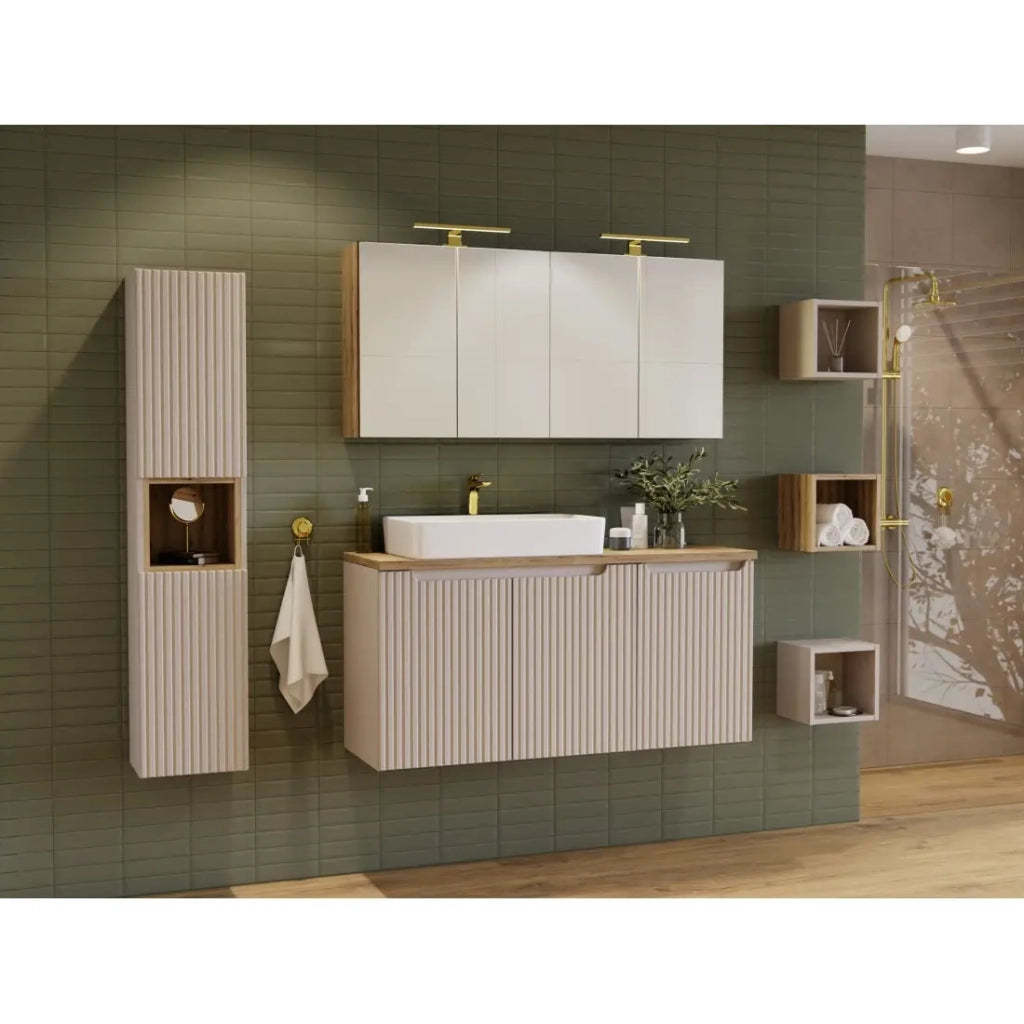 Mobile contenitore VANO con cesto per la biancheria - Marrone congo - L40 × P39 × H57 cm - Bagno