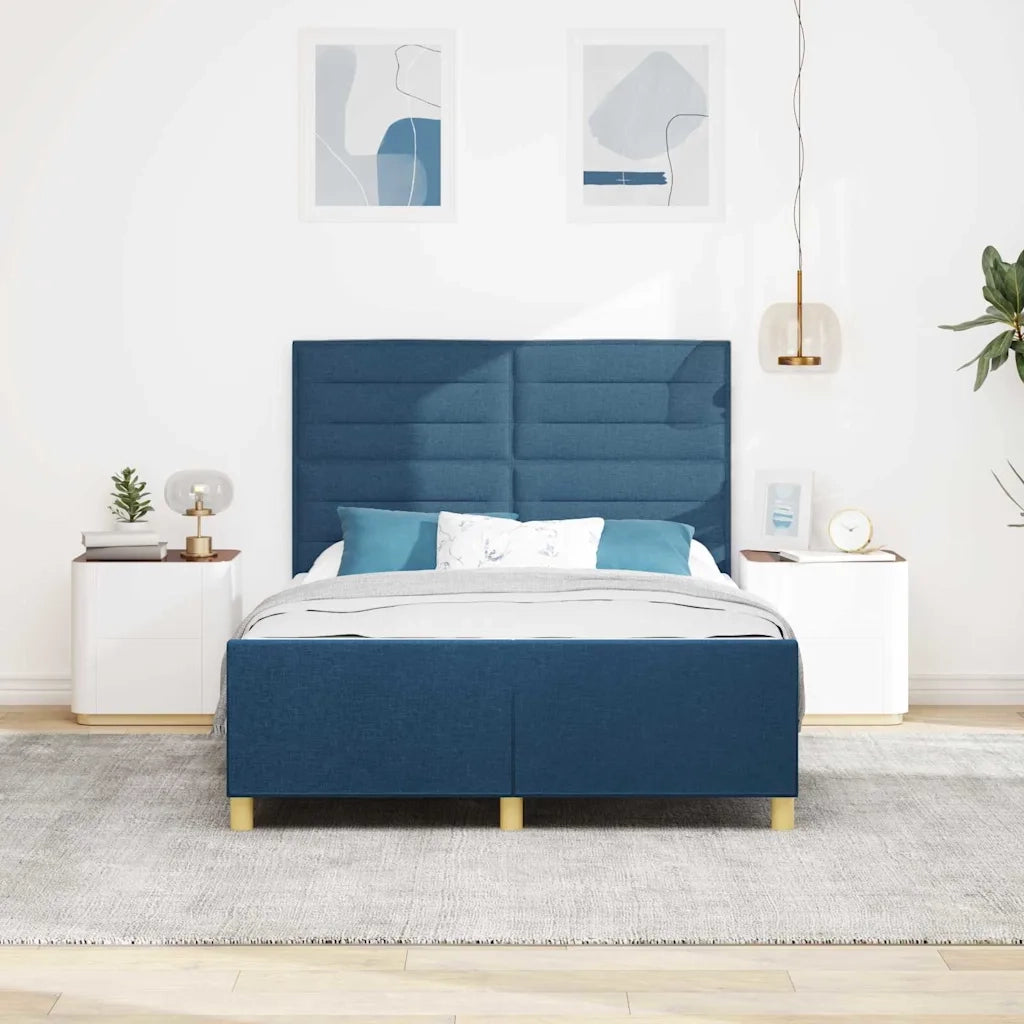 Struttura del letto con testiera Blu 160 x 200 cm Tessuto 3344668