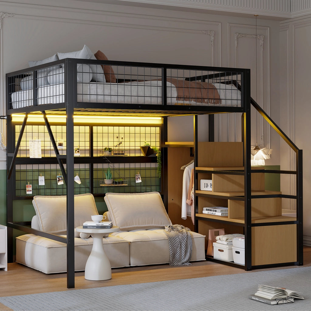 Letto a castello funzionale metallo 140x200 cm