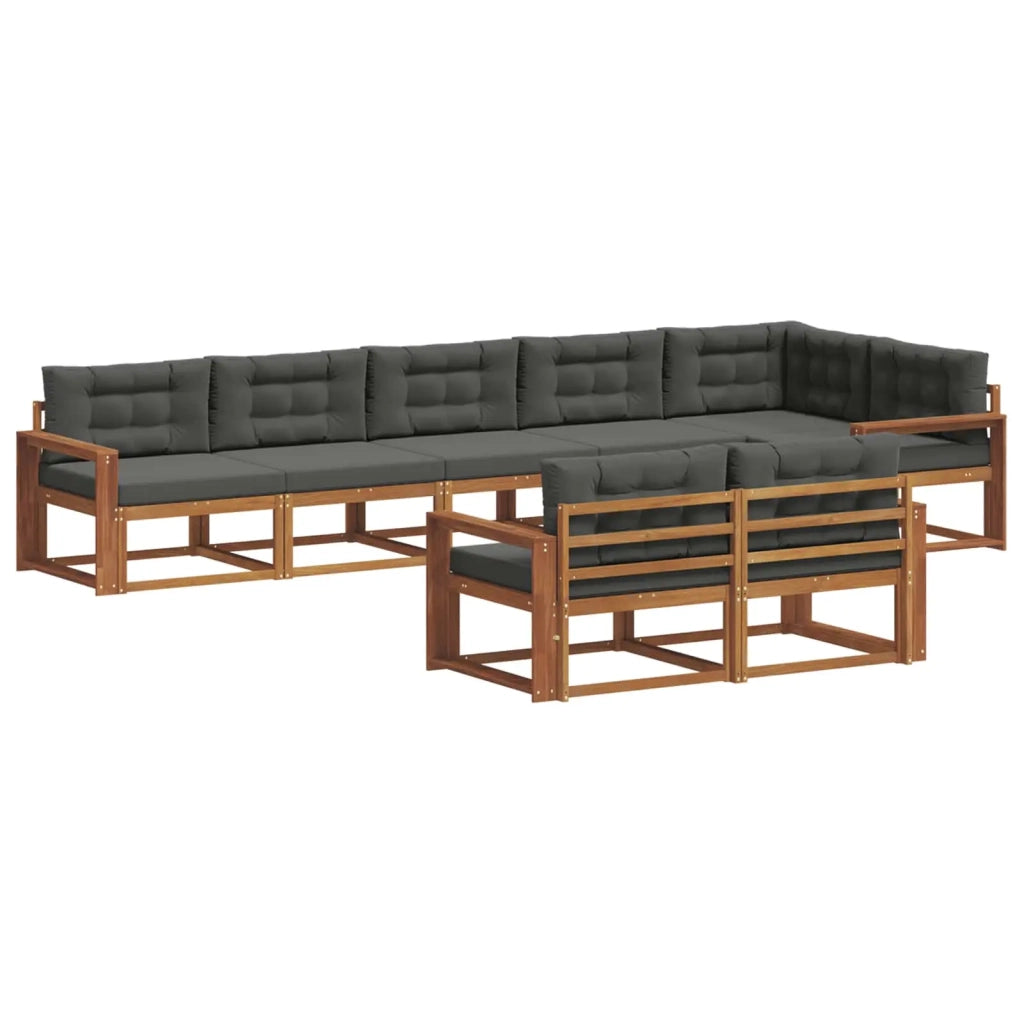 Set di divani da esterno con cuscino 8 pcs Naturale e Antracite 3367760