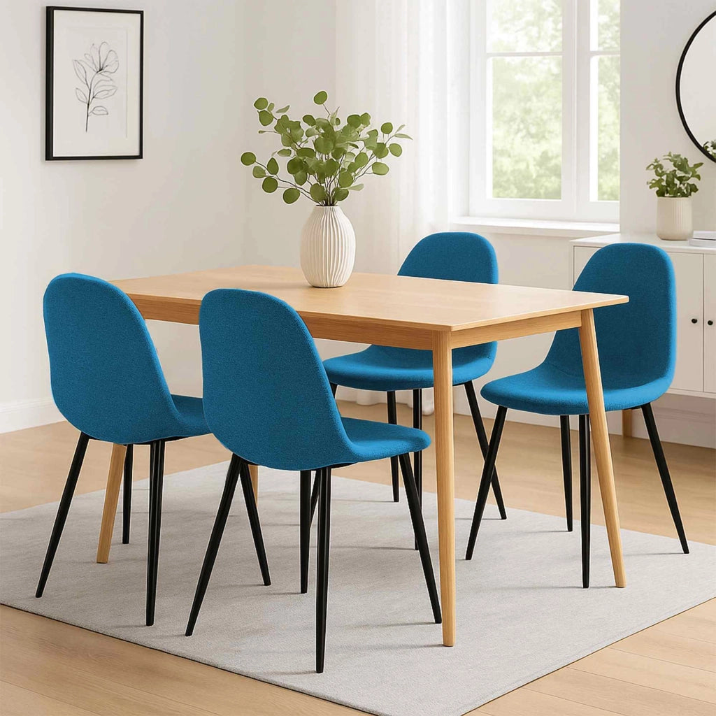 Set di 4 sedie per sala da pranzo in tessuto Napier 1